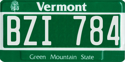 VT license plate BZI784