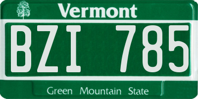VT license plate BZI785