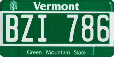 VT license plate BZI786