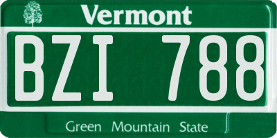 VT license plate BZI788