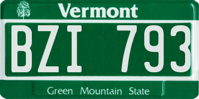 VT license plate BZI793