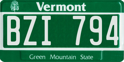 VT license plate BZI794