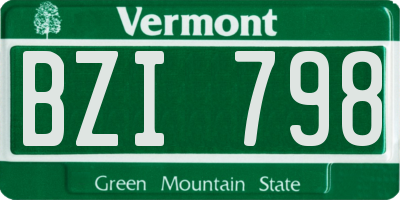 VT license plate BZI798
