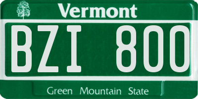 VT license plate BZI800