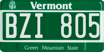 VT license plate BZI805