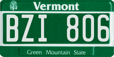 VT license plate BZI806