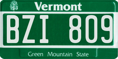 VT license plate BZI809