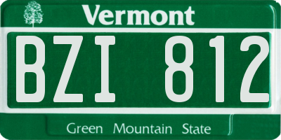 VT license plate BZI812