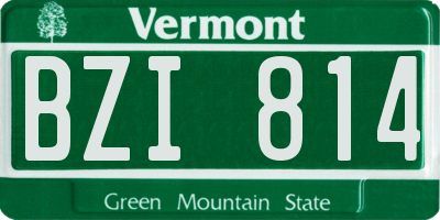 VT license plate BZI814