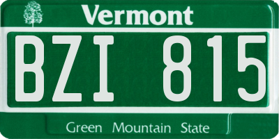 VT license plate BZI815
