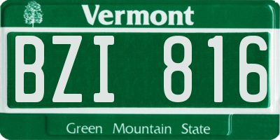 VT license plate BZI816