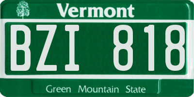 VT license plate BZI818