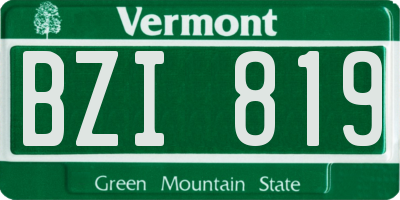 VT license plate BZI819