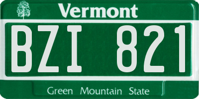 VT license plate BZI821