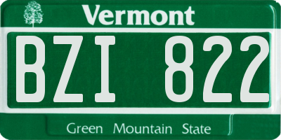 VT license plate BZI822