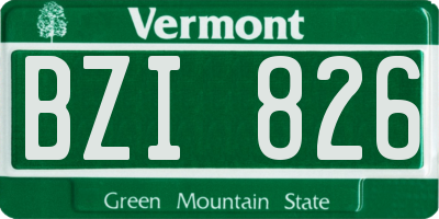 VT license plate BZI826