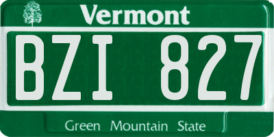 VT license plate BZI827