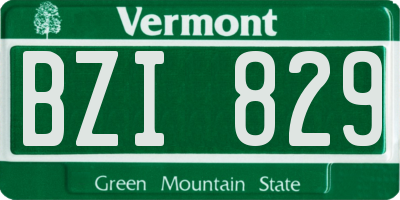 VT license plate BZI829