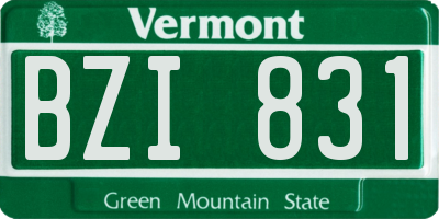 VT license plate BZI831