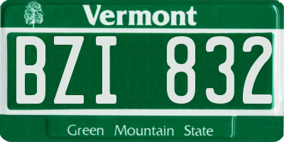 VT license plate BZI832