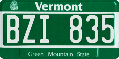 VT license plate BZI835