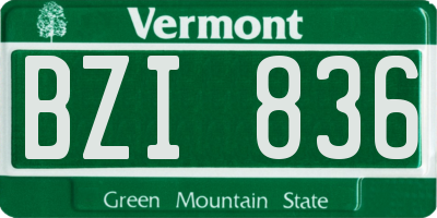 VT license plate BZI836
