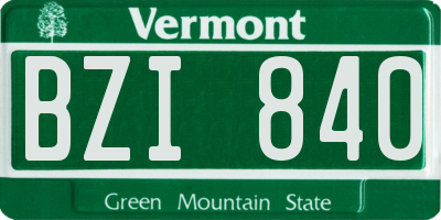 VT license plate BZI840