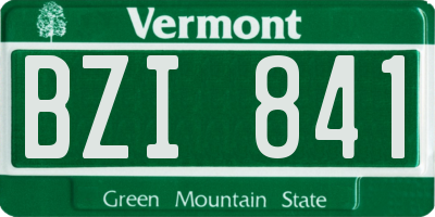 VT license plate BZI841