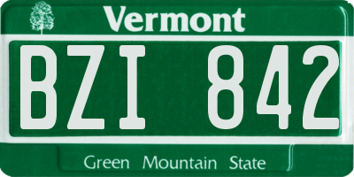 VT license plate BZI842