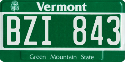 VT license plate BZI843