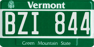 VT license plate BZI844