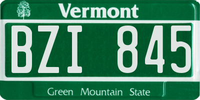 VT license plate BZI845
