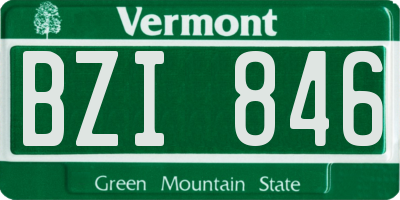 VT license plate BZI846