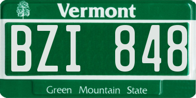 VT license plate BZI848