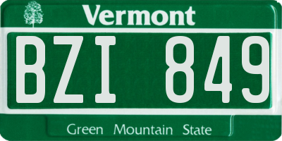 VT license plate BZI849