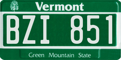 VT license plate BZI851