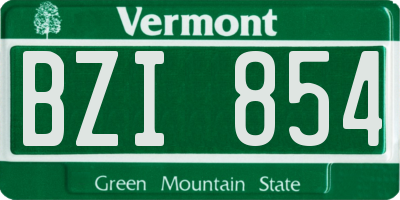 VT license plate BZI854