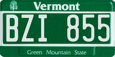 VT license plate BZI855