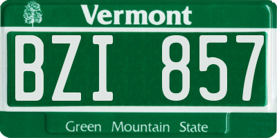 VT license plate BZI857