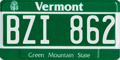 VT license plate BZI862