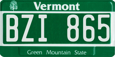 VT license plate BZI865