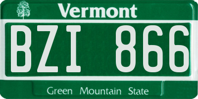 VT license plate BZI866