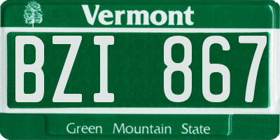 VT license plate BZI867