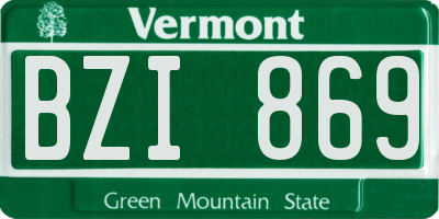 VT license plate BZI869