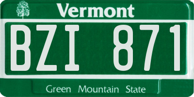 VT license plate BZI871