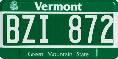 VT license plate BZI872