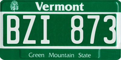VT license plate BZI873