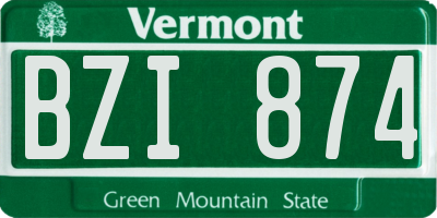 VT license plate BZI874