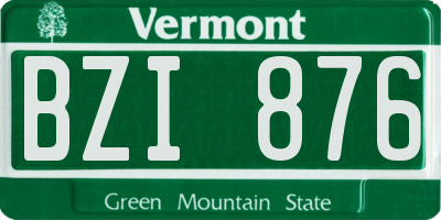 VT license plate BZI876