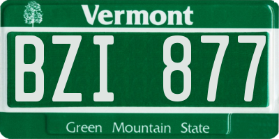 VT license plate BZI877